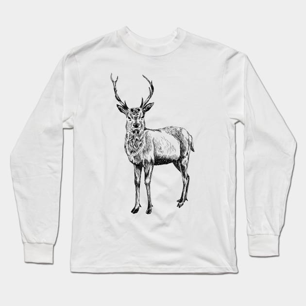 Deer Long Sleeve T-Shirt by rachelsfinelines